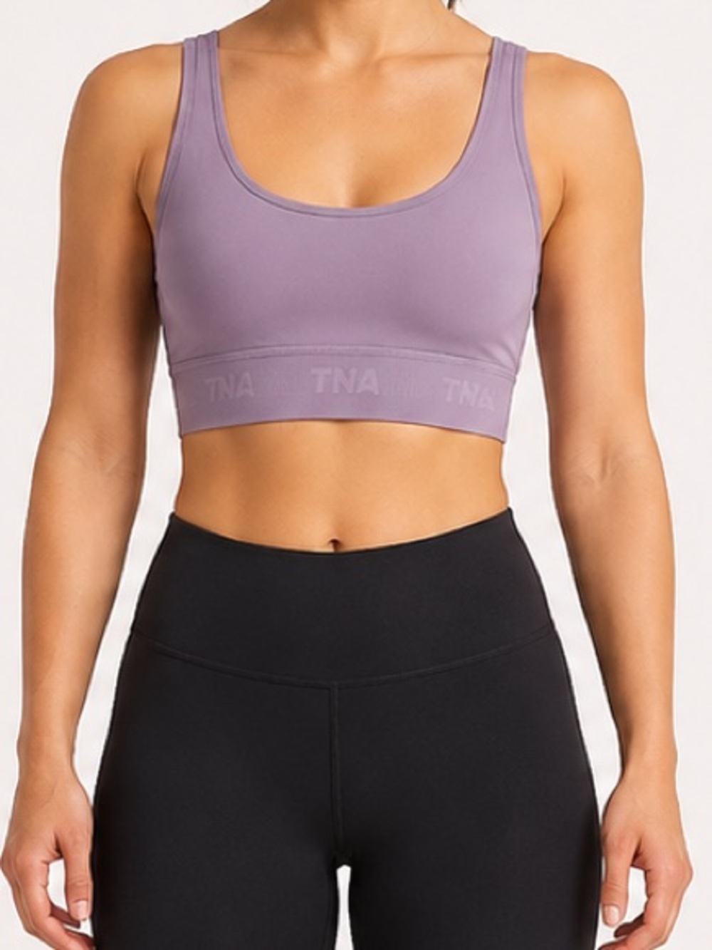 TNA Lavender Scoop-Neck Sports Bra M